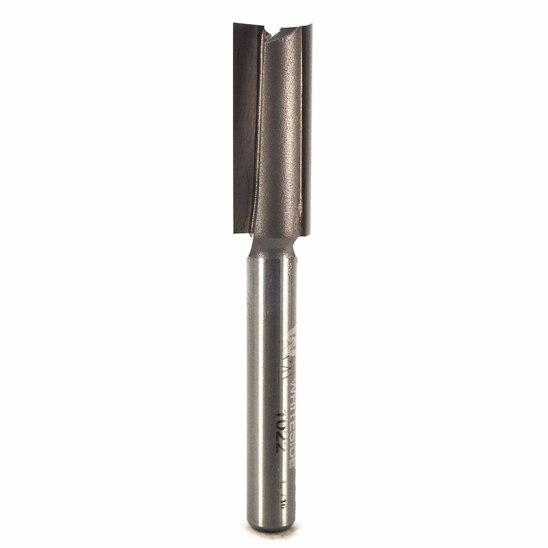 Double Flute Straight Cut Router Bit - 1/4" SH - Diameter:3/8" - Cutting Length:1" - Overall Length:2-1/2"